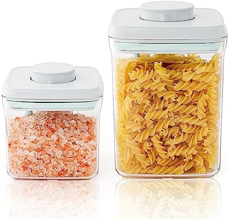 Pop Top Food Storage Containers, 0.5 Qt & 1.5 Qt Airtight Jars