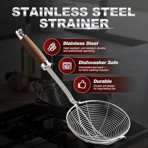 IQCWOOD Spider Strainer Skimmer Stainless Steel, 5.5"