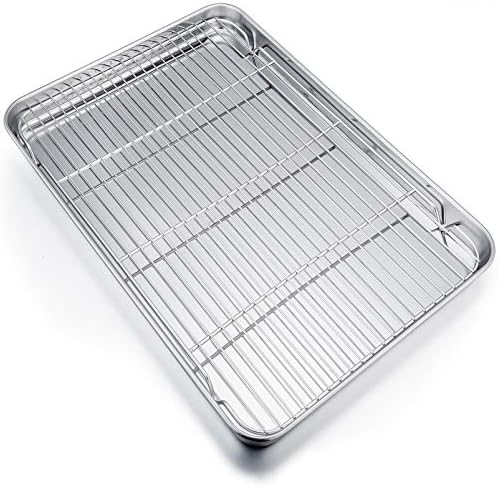 P&P CHEF Stainless Steel Baking Sheet with Rack Set for Cookie, 19.6 Inch