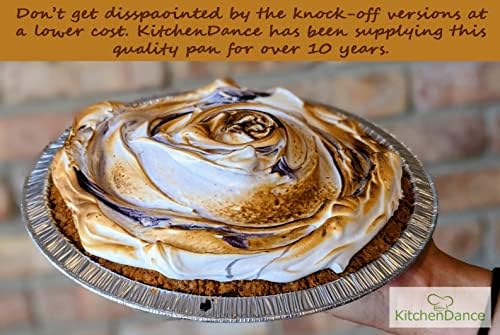 KitchenDance 10" Disposable Aluminum Foil Pie Pans - Pack of 13 | Strong & Sturdy Pie Tins for Bakers, Cooking, Kitchen, Cooks, Bakeries, Business | Oven to Table Convenience & 100% Recyclable