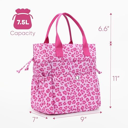 Yarnic Lunch Bag Women Insulated Lunch Bags,Cute Cheetah Reusable Lunch Box