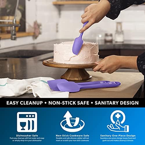 DI ORO Mini Silicone Spatula - Jar Scraper, 600F Heat Resistant, Lavender