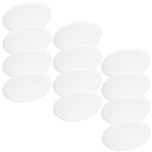 Carlisle FoodService Products Stadia Reusable Plastic Plate Salad Plate for Home and Restaurant, Melamine, 9 Inches, White, (Pack of 12)
