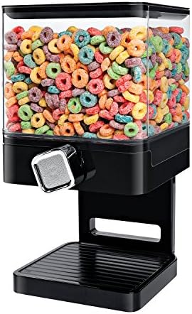 ZevrO Dry Food & Cereal Dispenser, 2.2 Cups, Black, Compact