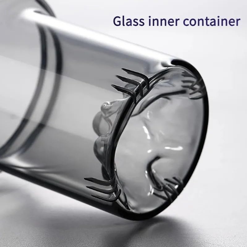 SHUWEICAO-Glass Tea Cup with Infuser and Lid, 17oz/500ml Hand-blown Borosilicate Glass Tea Mugs for Loose Leaf Tea. Gifts for Men (Landscape View Mark)