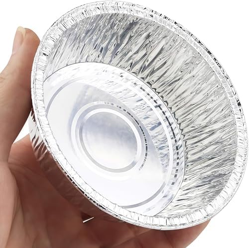 100 Pack 4" Round Tart Pie Foil Pans - Disposable Aluminum Foil Tart & Pie Tins for Baking, Cooking, Storage or Reheating