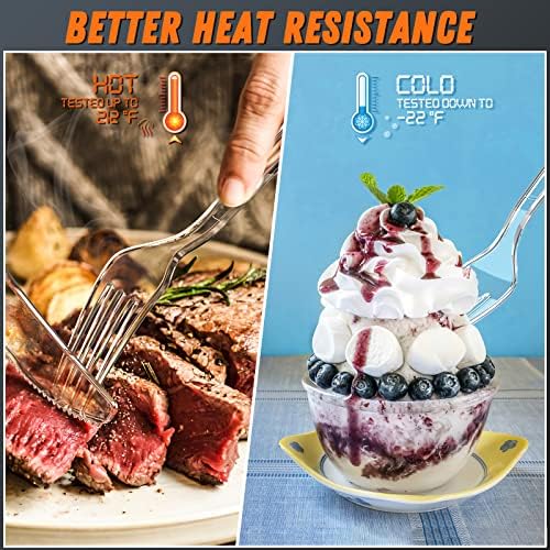 Dipoo 7.1" Clear Plastic Forks Heavy Duty, 360 Count