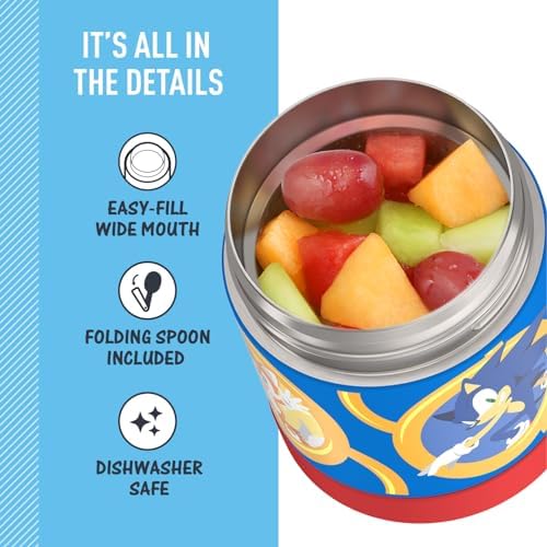 THERMOS FUNTAINER Kids Food Jar with Spoon, 10oz, Sonic the Hedgehog