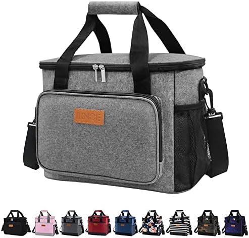 iknoe Insulated Lunch Bag, Foldable 8.5L Cooler Bag for Men & Women, Lunch Box