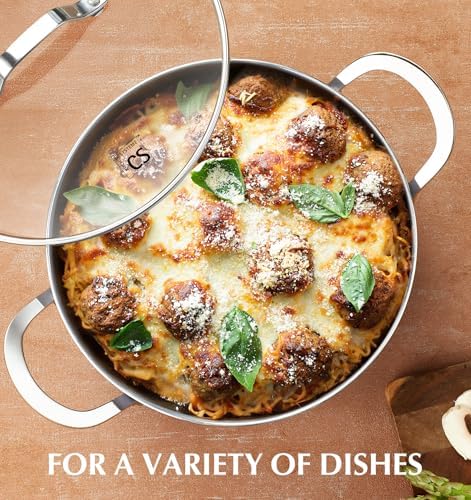 KOCH SYSTEME CS 6 Quart Nonstick Stock Pot with Lid, 6 QT Nonstick Ceramic Stockpot with Stay-Cool Handles, Induction Cooking Pot for Soups, Casserole, Soup Pot, Even Heating, Oven Safe, Gradient Blue