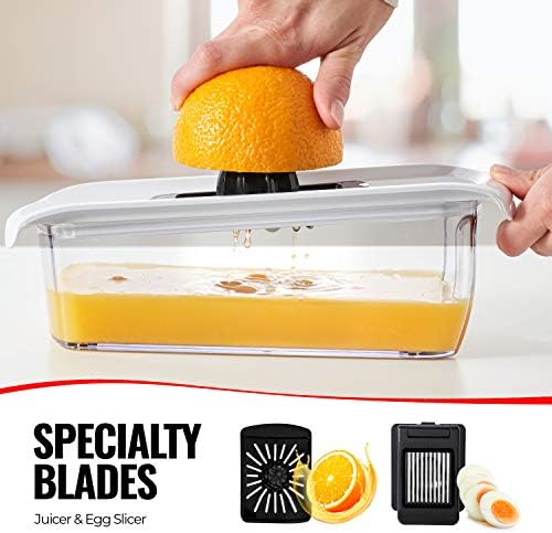 Fullstar Pro Mandoline Vegetable Slicer, Grater & Spiralizer with Container
