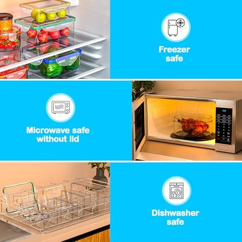 70 Pcs Large Food Storage Containers with Lids Airtight-2500ML to Small Box,Total 22812 ML Stackable Kitchen Bowls Set(35 Containers,35 Lids)-BPA Free Leak proof Plastic Boxes-Microwave safe