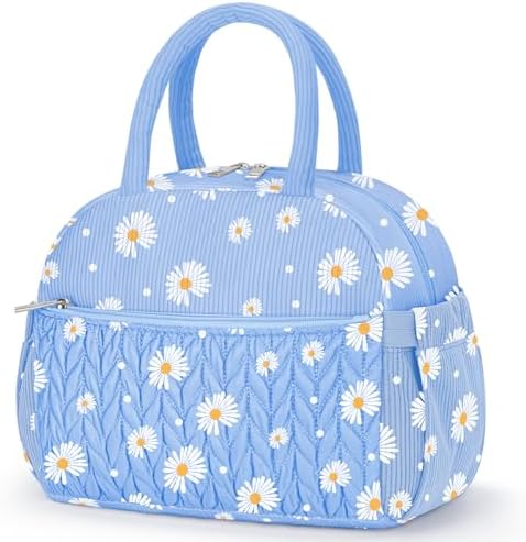 KUBYA Lunch Box for Women, Cute Corduroy Insulated Lunch Bag Women Reusable Work Leakproof Simple Adults Large Lunch Boxes Tote Bag Men Cooler Bag