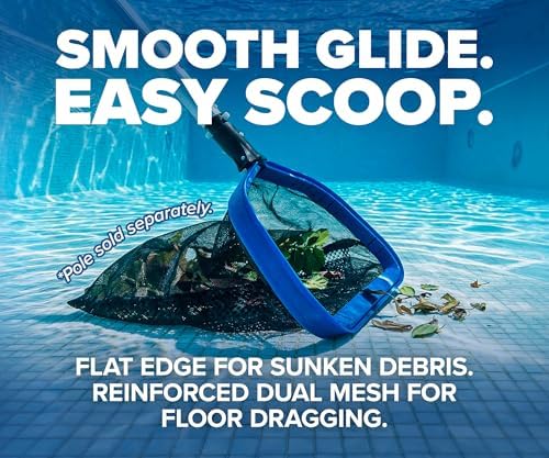 Aluminum Frame Pool Net Rake // Heavy Duty Deep Bag Pool Nets for Leaves