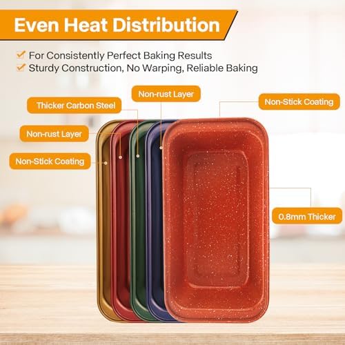 2-Pack Loaf Pan, Nonstick Bread Pans, 10In Banana Bread Pan, Bread Pans for Homemade Bread, Loaf Pan for Family Parties, Beginner Bakers