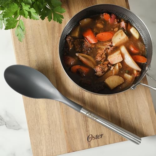 Oster Chadswyck 13.8” Cooking Spoon, Heat Resistant Silicone Head, Safe for Nonstick Cookware, Dishwasher Safe