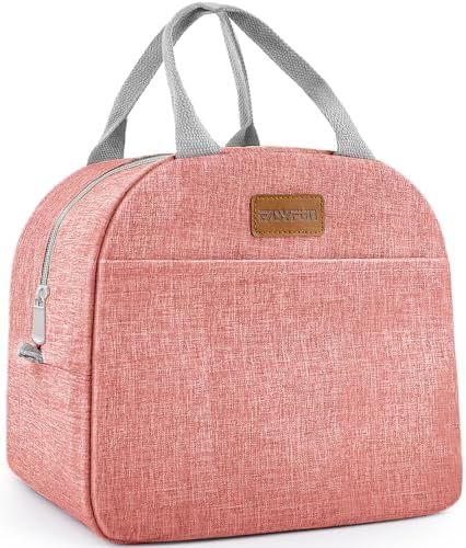 Lunch Bag for Women & Men Adult Insulated Lunch Box, Small Leakproof Cooler Food Lunch Containers Reusable High Capacity Lunch Tote Bags for Work, Travel, Outdoor - Rose Red