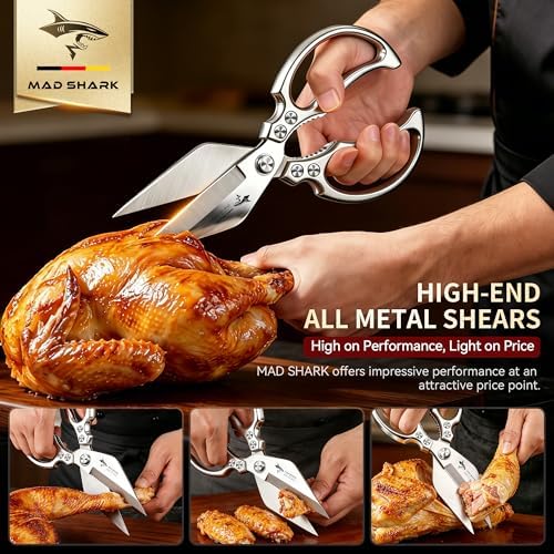 MAD SHARK Heavy Duty Kitchen Shears, All Purpose Kitchen Scissors