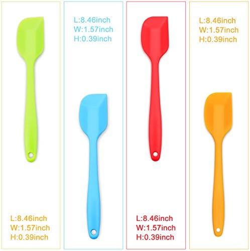4-Piece Silicone Spatula Set with Stainless Steel Core, Small, Multicolor
