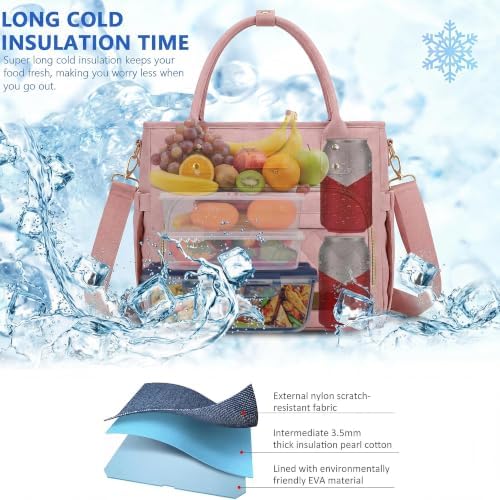 MIYCOO Insulated Lunch Bag Women, Large Tote Lunch Box for Work, 18L