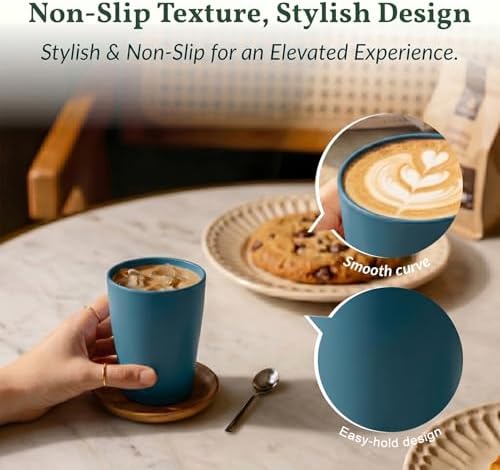 Homienly Stackable Drinking Glasses Set Wheat Straw Shatterproof Cups | Unbreakable Kitchen Cups for Kids & Adults | Reusable, Dishwasher Safe for Party, Outdoor (8 oz, Small)