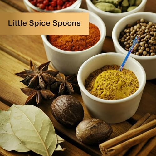 6-Pack Mini Spoons Metal Tiny Shovels 3 Inch Small Medicine Spoon
