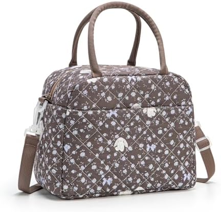 MEXS Lunch Bag for Women Reusable Lunch Box Quilted Puffer Large Capacity Insulated Cooler Tote Bags Work Travel Picnic