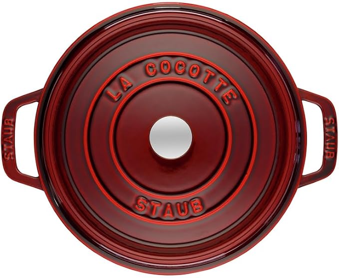 Staub Cast Iron 5.5-qt Round Cocotte - Grenadine, Made in France