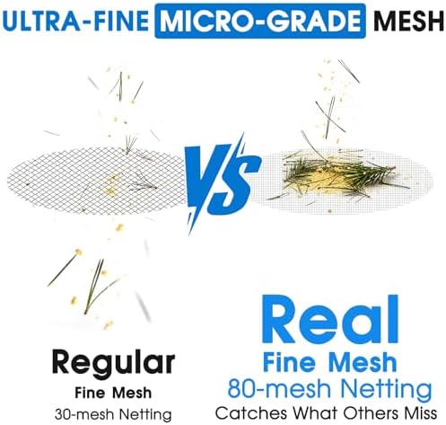 TidyMister 17.5'' Ultra Fine Mesh Pool Skimmer Net Rake for Sand Silt Pollen Debris - Super Extra Fine Nylon Cleaning Pool Net for Above Ground & In-ground Swimming Pools