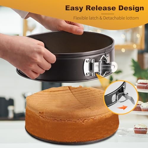 Springform Cake Pan, Cake Pan with 6 Different Size (7,8,9,9.5,10.2,11inch), Cake Molds for Baking with Removable Bottom, Non-Stick Bakeware for Effortless Baking and Easy Release