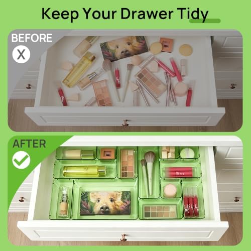 Vtopmart 25 Pack Plastic Drawer Organizers with Anti-slip Rubber Pads