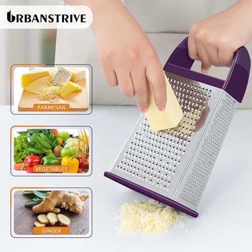 Cheese Grater With Container Box Grater Stainless Steel Kitchen Purple