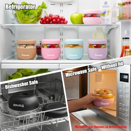 Tronco 32 oz Glass Food Storage & Lunch Bowl Containers with Airtight Lids