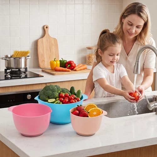 BoxedHome Classic Mixing Bowls Set of 4, BPA Free Plastic, Microwave Safe