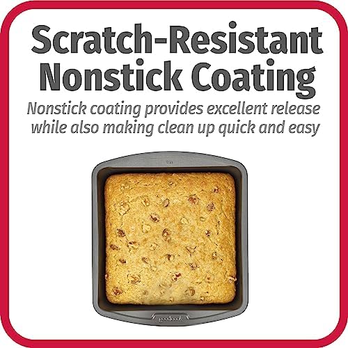 GoodCook Everyday Nonstick Steel Square Pan, 8", Gray