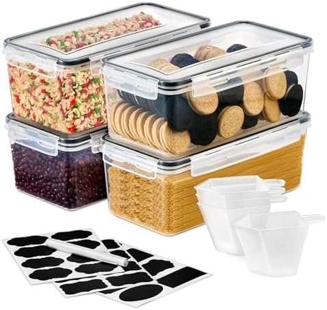 Sorbus Airtight Food Storage Containers, Plastic Pantry Bins (4 Pack)