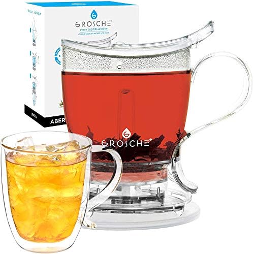 GROSCHE Aberdeen Smart Tea Maker BPA-Free Tea Infuser 34 oz + 16 oz Mug Set