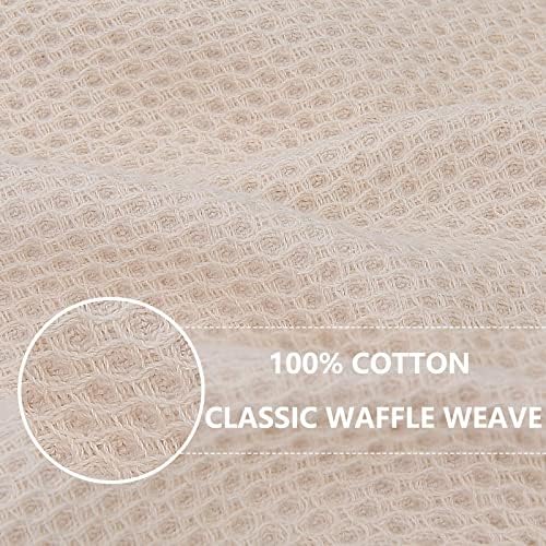 Homaxy 100% Cotton Oversized Waffle Weave Kitchen Towels 8-Pack, Beige