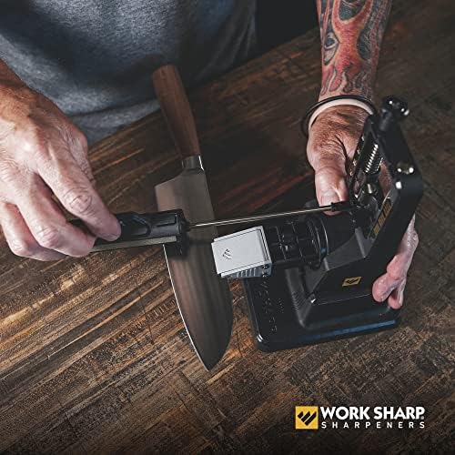 Work Sharp Precision Adjust Knife Sharpener Kit - Fixed Angle Sharpening System for Kitchen & Pocket Knives - Professional Guided Knife Sharpening Tool