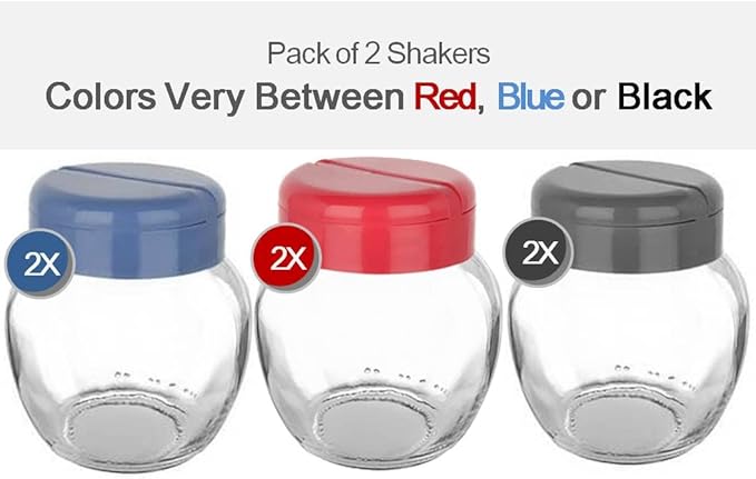 Tibello Glass Spice Jars, 7oz Spice Bottles With Dual Lid Sifter Shaker And Spoon Opening - Pack of 2