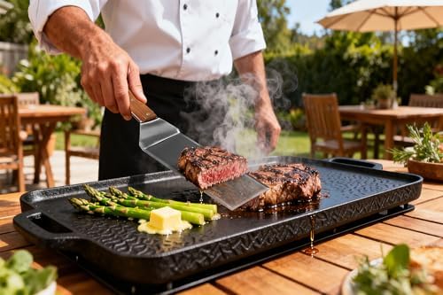 4 Piece Thicker Stainless Steel Full Tang Griddle Spatula Grill Tools