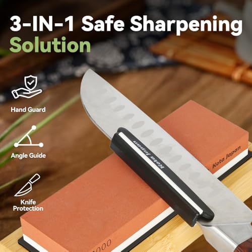 Koja Fixed Angle Whetstone Sharpener Blade Guide for Kitchen Knives