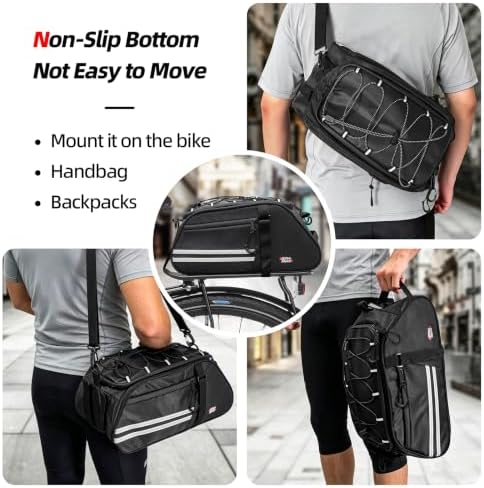 Rear Bike Rack Bag, 13L Insulated Cooler Ebike Keeps Hot & Cold