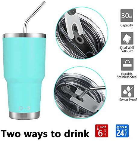 D·S 30oz Mint Tumbler Double Wall Vacuum Insulated Travel Coffee Mug