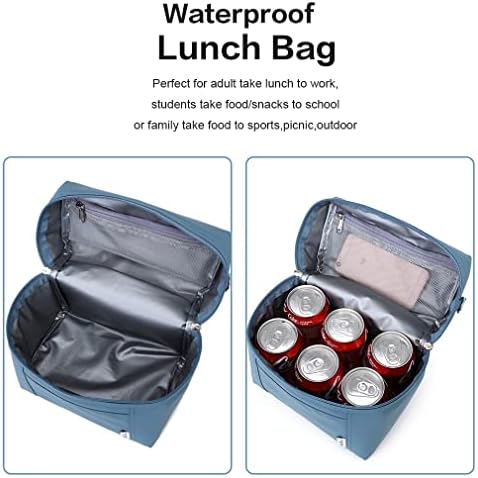 NOL Insulated Lunch Bags for Women Cooler Bag Lightweight Nylon Waterproof Lunch Box for Work Dusty Blue Small 4L