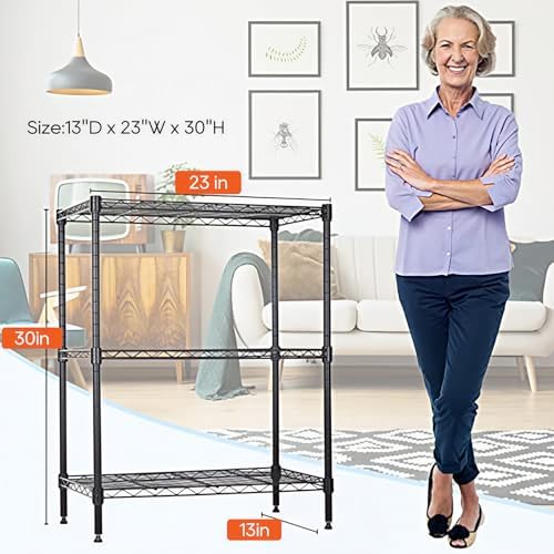 BestOffice | 3-Tier Wire Shelf | 23" x 13.2" x 30.2" | Black