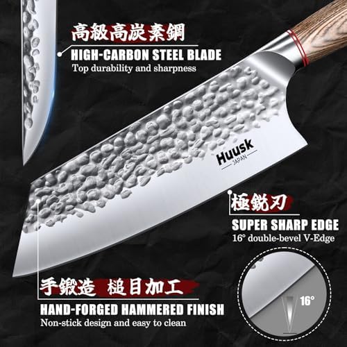 Huusk Japanese Kitchen Knife Set of 3, Professional Chef Knives Set