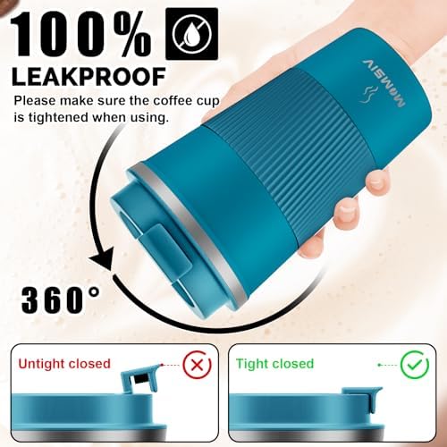 MOMSIV 17oz Travel Coffee Mug, Insulated Coffee Cup with Leakproof Lid