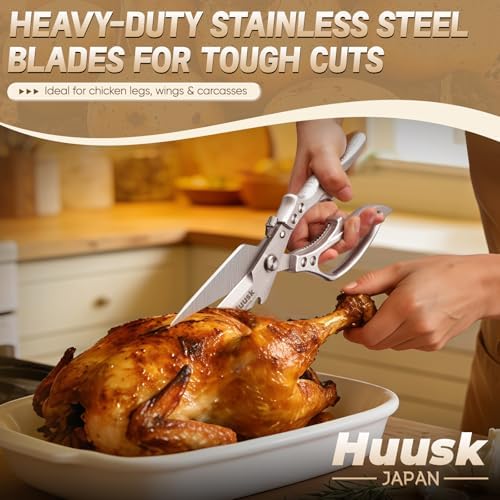 Huusk Kitchen Scissors for Food - Multifunction Poultry Shears Heavy Duty