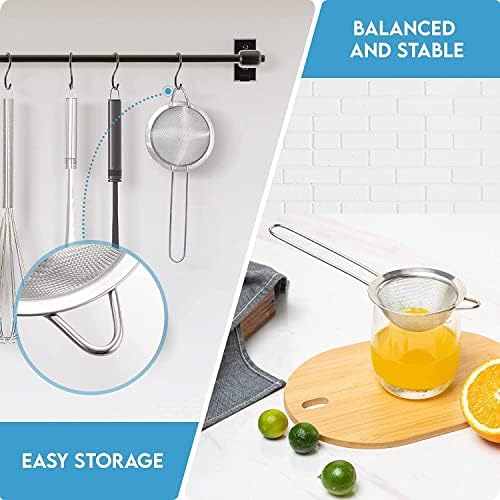 Fine Mesh Strainer - 2.8 Inch Round Sieve - Tea Strainers for Loose Tea, Coffee Strainer, Food Strainer, Juice Strainer, and Much More!